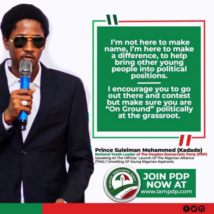2023: PDP National Youth Leader encourages Youth to vie for Political Office