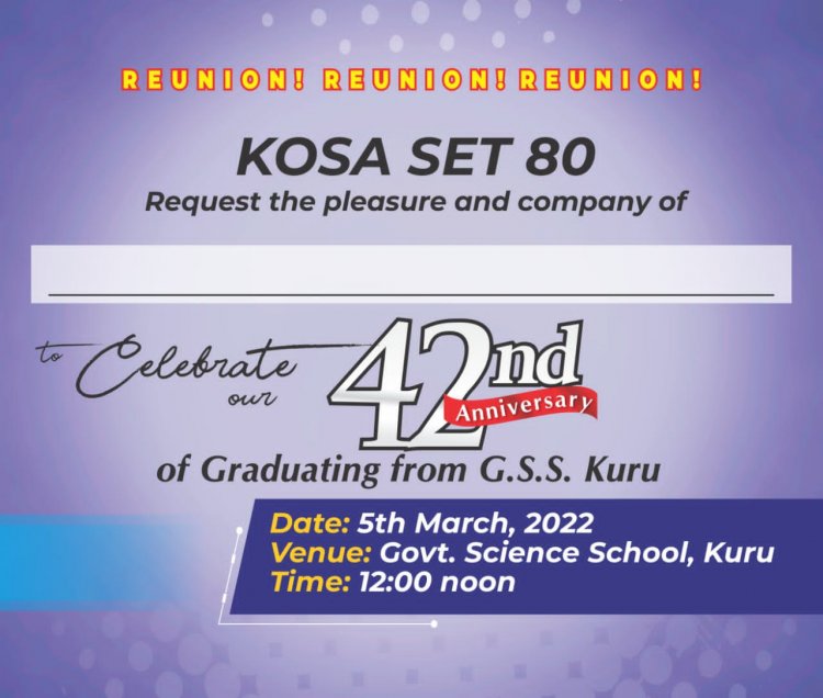 KOSA SET 80 HOLDS 42ND REUNION BETWEEN 4TH & 6TH, MARCH 2022