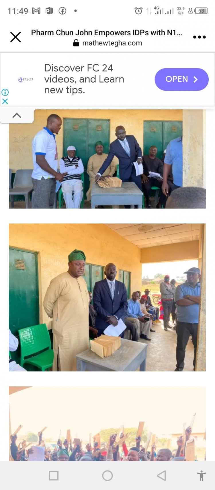 Plateau: CJ delivered 1m Sen. Remi Tinubu's Relief Fund direct to IDPs, donates 1m, making 2M