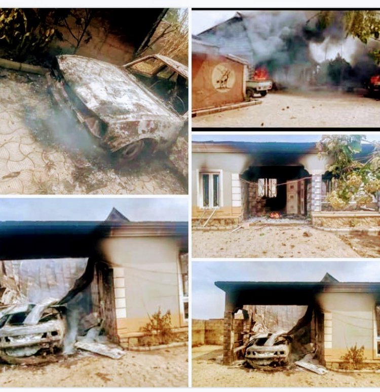 Plateau Attacks: How Angry Protesting Women allegedly sets traditional ruler's House Ablaze.